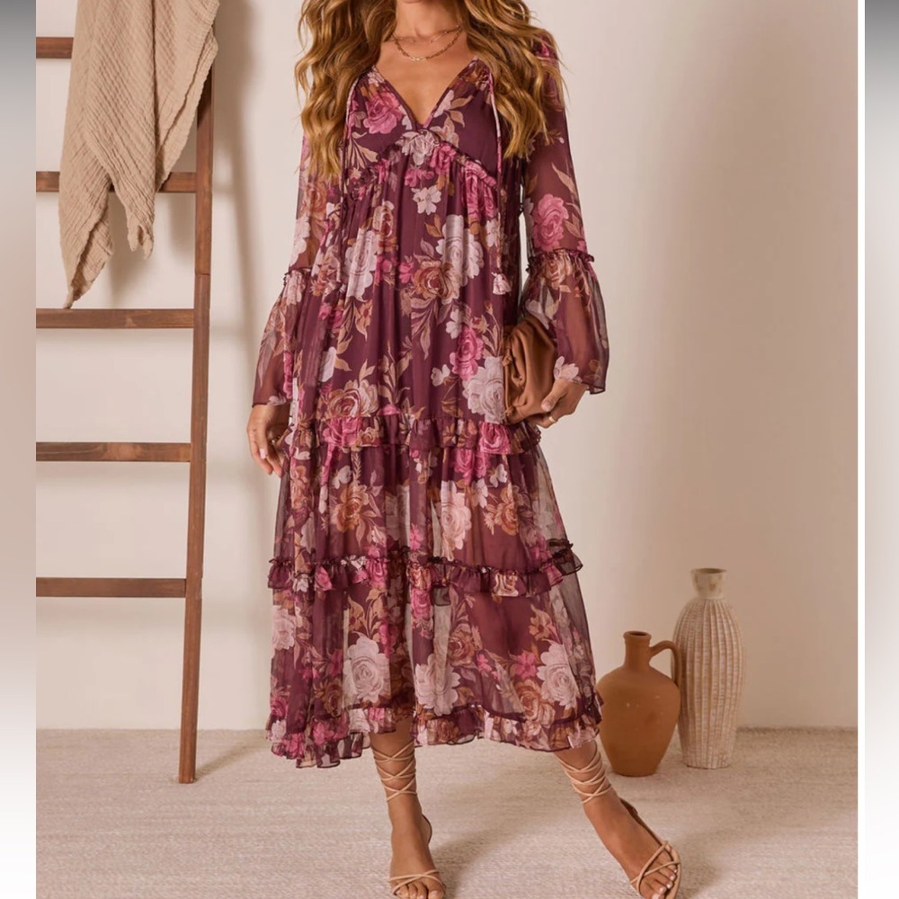 NWOT Vici Whisperfolk A Line Maxi Dress